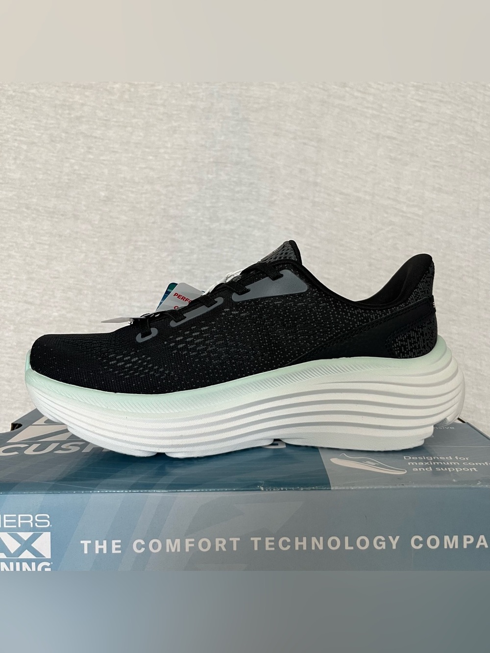 Skechers Black Athletic Sneakers with Pink Logo and Mint Accent - Picture 6 of 9